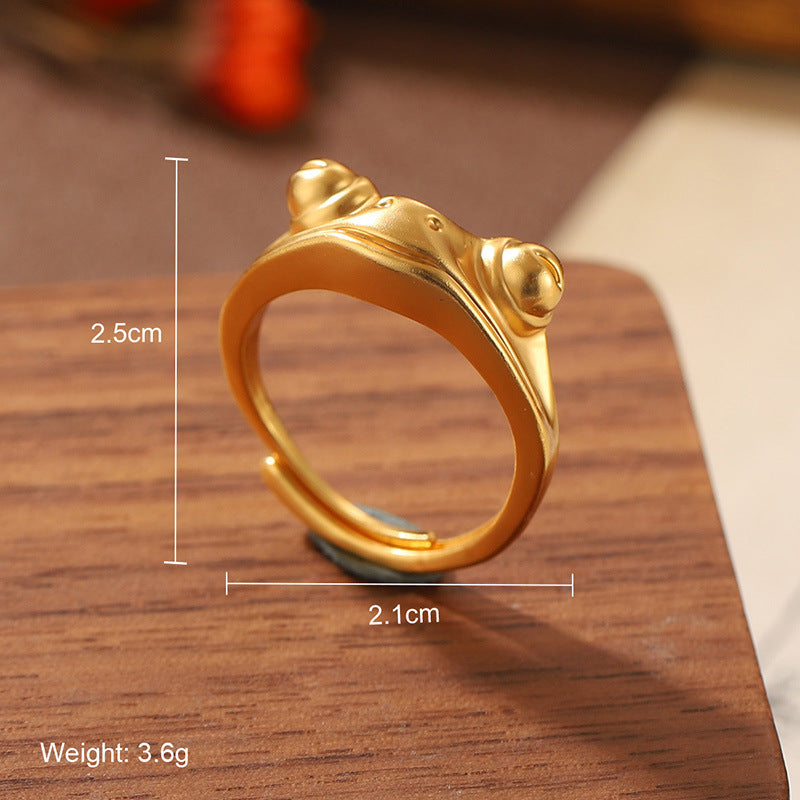 Natural Stone Geometric Ring High-grade Versatile Retro Non-fading