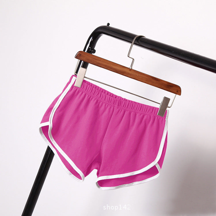 Solid Color Breathable Workout Shorts Women's Candy Color Hot Pants Shorts