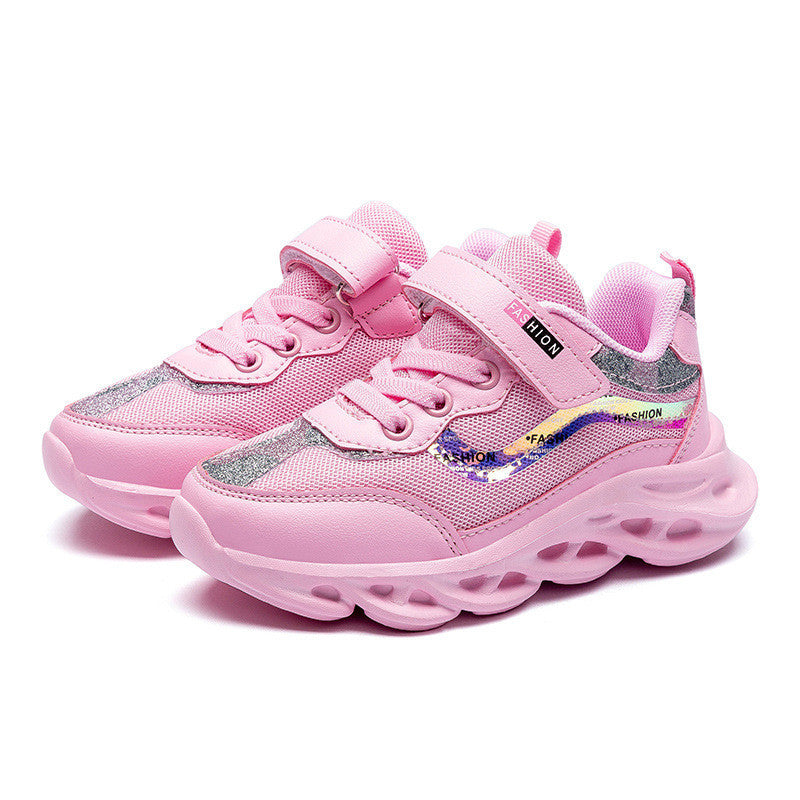 Three-layer mesh girls sneakers
