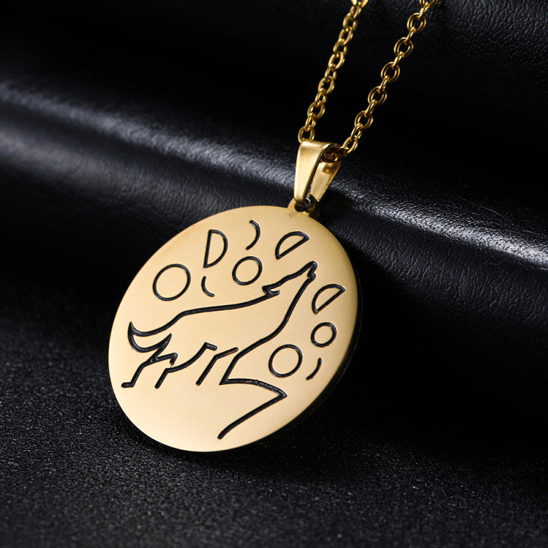 Stainless steel necklace wolf necklace