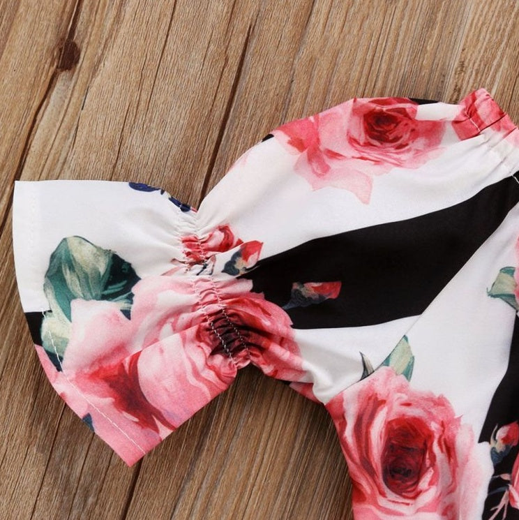 Girls Stripe Tops Shorts