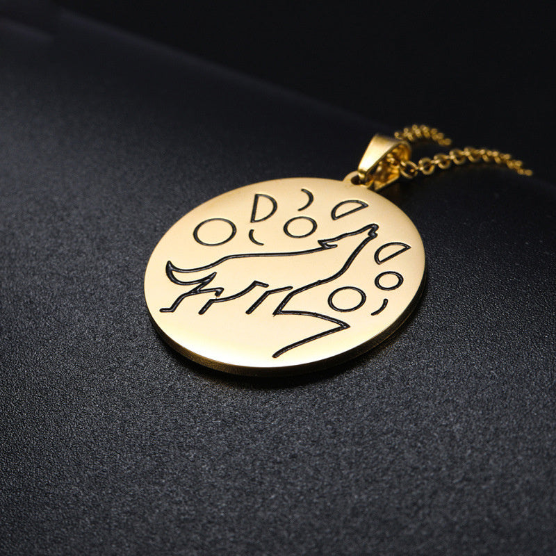 Stainless steel necklace wolf necklace