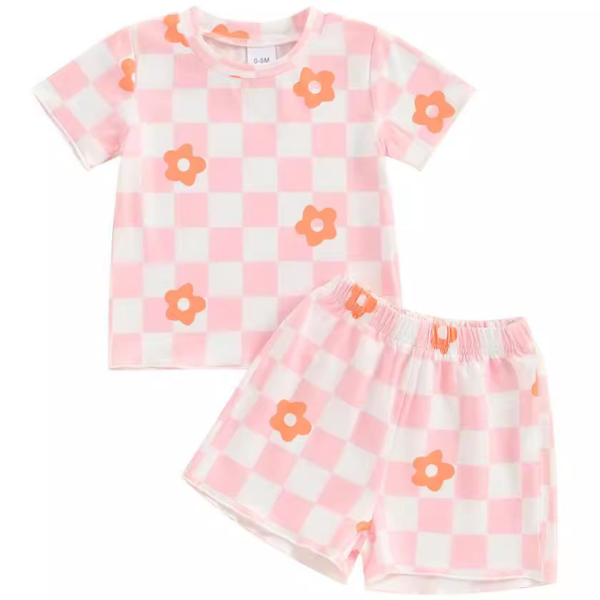Girls' Printed Tops Casual 2 Pieces Suit