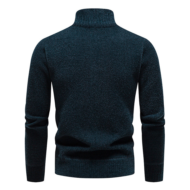 Velvet Stand Collar Thickened Men's Clothing Sweater