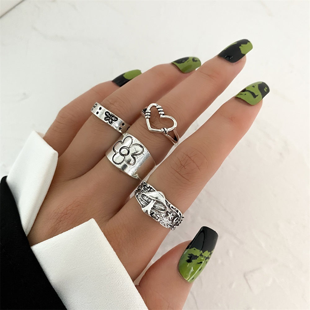 Fashion Personality Butterfly Snake Ring Suit Combination Opening