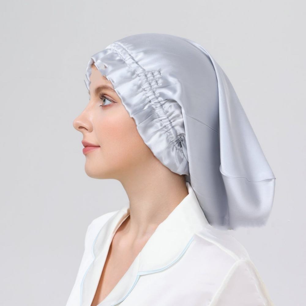 Long sleep cap long tube hat black fungus lace women's home care long hair cap