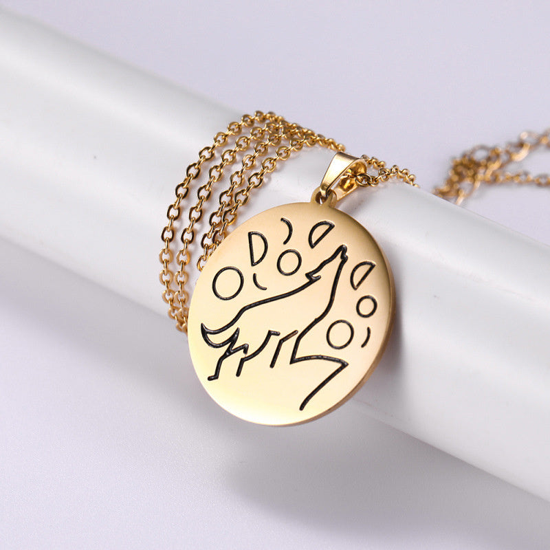 Stainless steel necklace wolf necklace