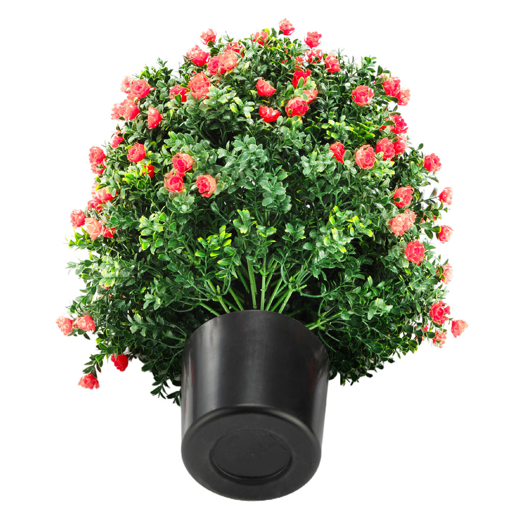 2pcs 21  6  Artificial Rose Topiary Trees, UV Resistant Faux Plants - Red