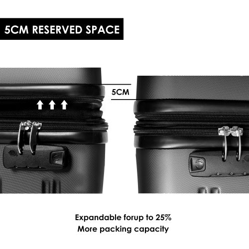 SET OF 3 ABS Hard Shell Travel Trolley Suitcase 4 Wheel Luggage Set Hand Luggage, 20,24,28 Inch