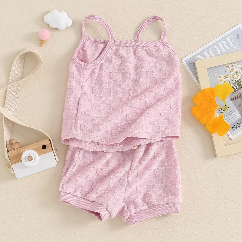 Girls Summer Vest Shorts Set