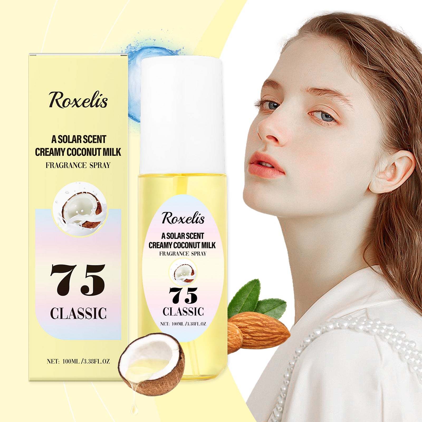 Roxelis Light Coconut Milk Body Fragrance Natural Fresh Lasting Fragrance Couples Dating Charm Atmosphere Dating Perfume