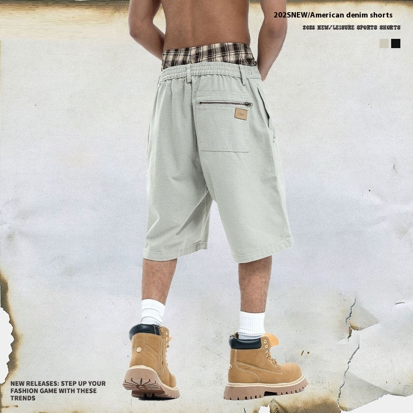 Fifth Pants Pure Cotton Workwear Leisure Shorts For Men