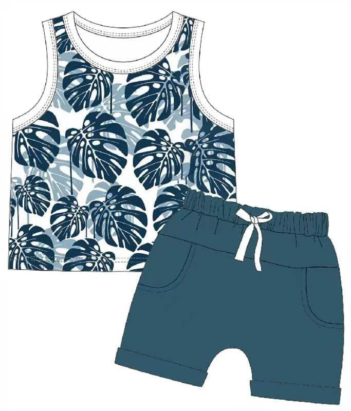 Boy Baby Printed Vest Shorts Two-piece Set