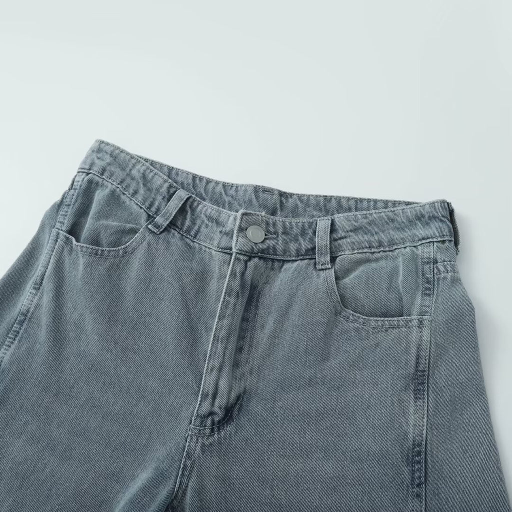 Summer Women's Mid-waist Wide-leg Straight Jeans Women