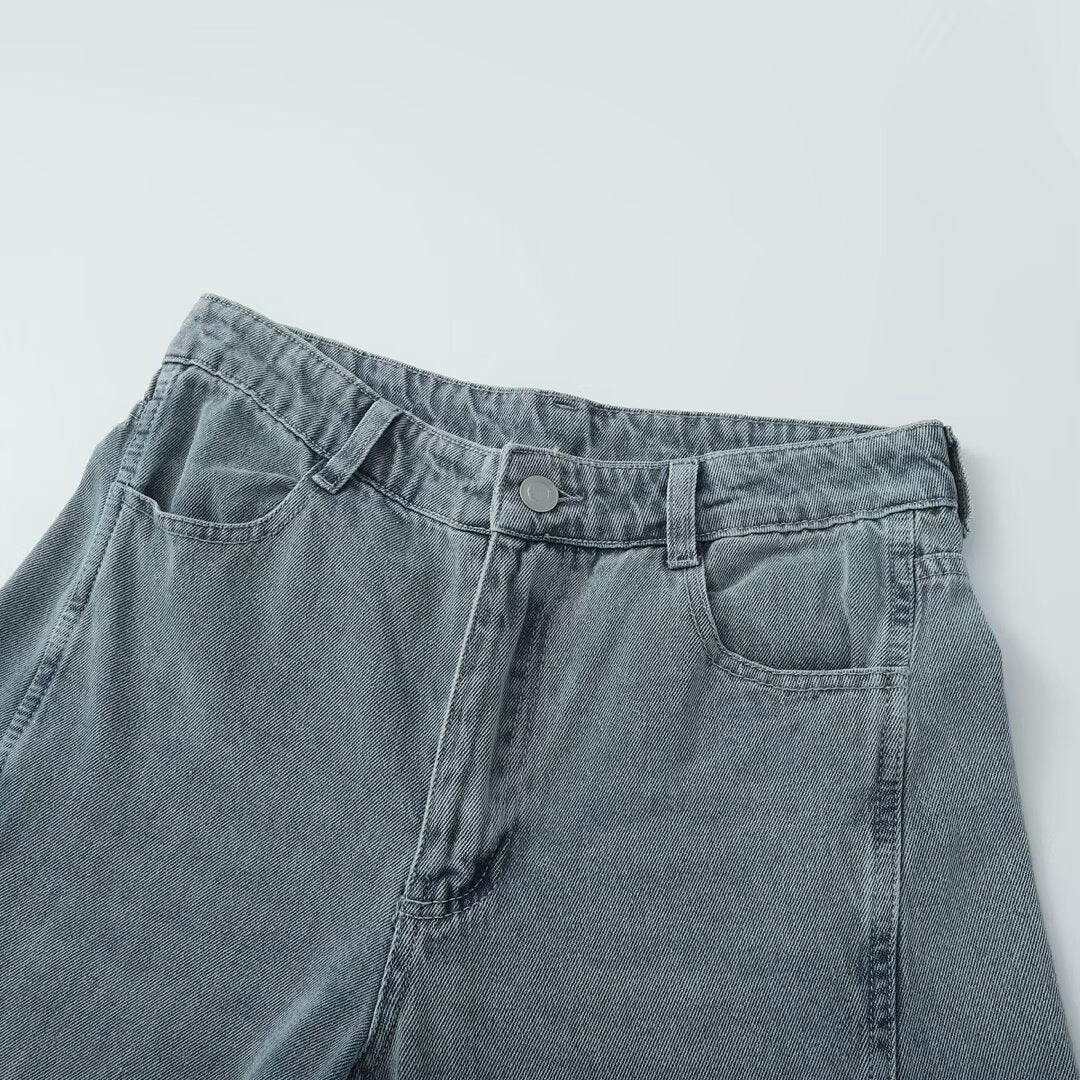 Summer Women's Mid-waist Wide-leg Straight Jeans Women