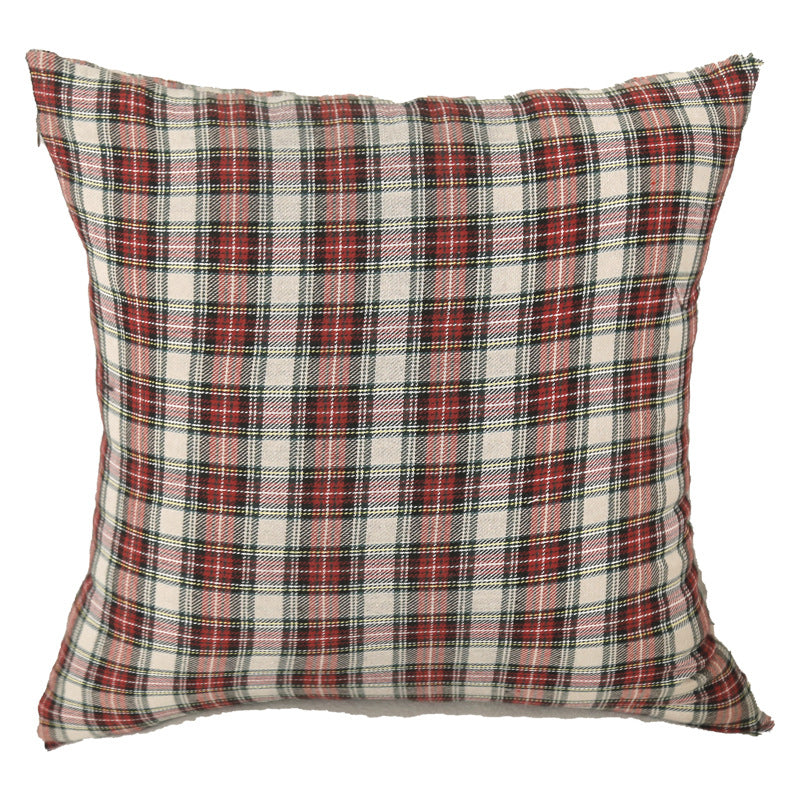 Christmas Grid Pillow Cover Bedhead Bed Bedside Sofa Living Room Cushion
