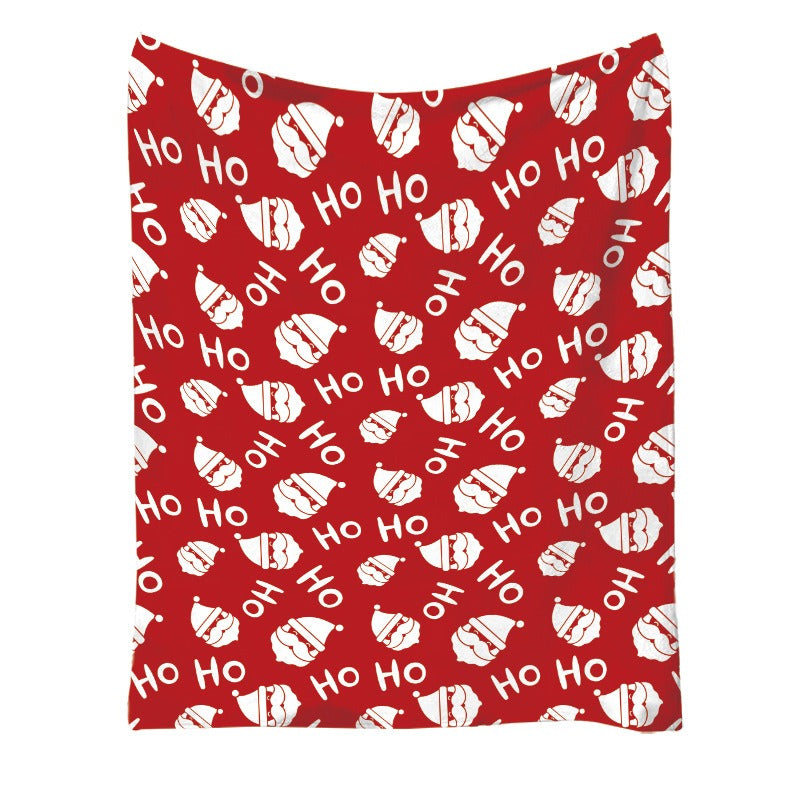 Christmas Flannel Printed Blanket Office Nap Blanket Throw Blanket Air Conditioning Blanket