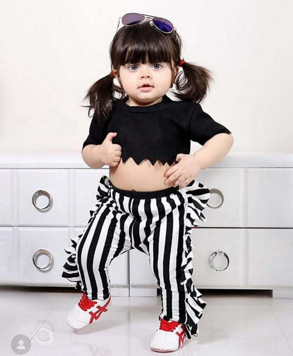 Girls' Striped Pants Children's Suit