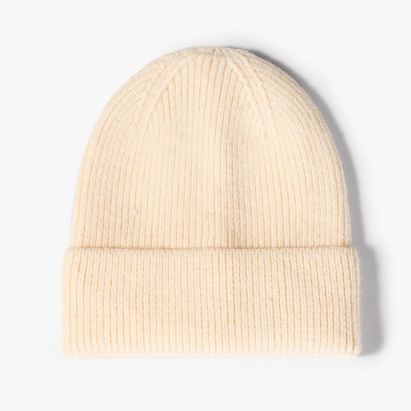 Winter Thick Warm Knitted Hat for Men, Cycling Windproof Ear Protection Beanie, Solid Color Woolen Hooded Hat