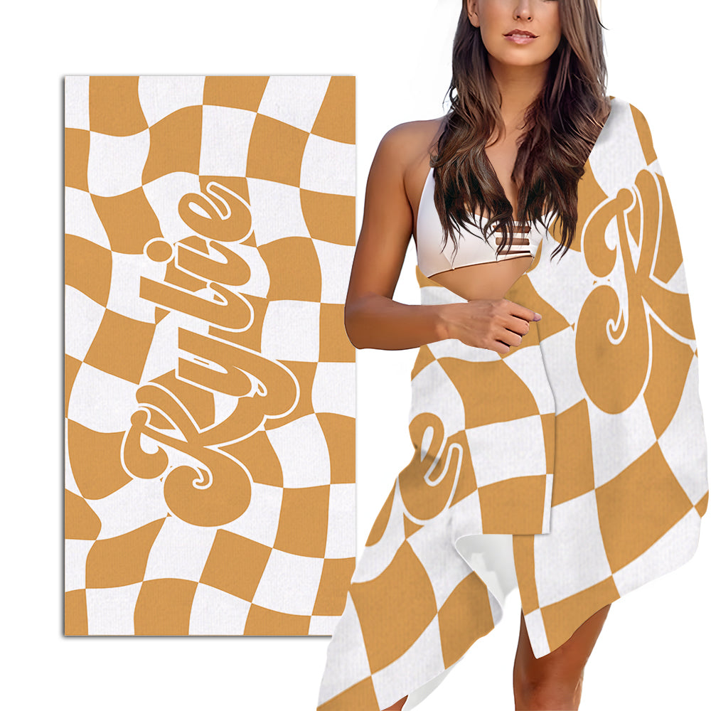 Customized beach towels super absorbent swimming towels personalized with your name