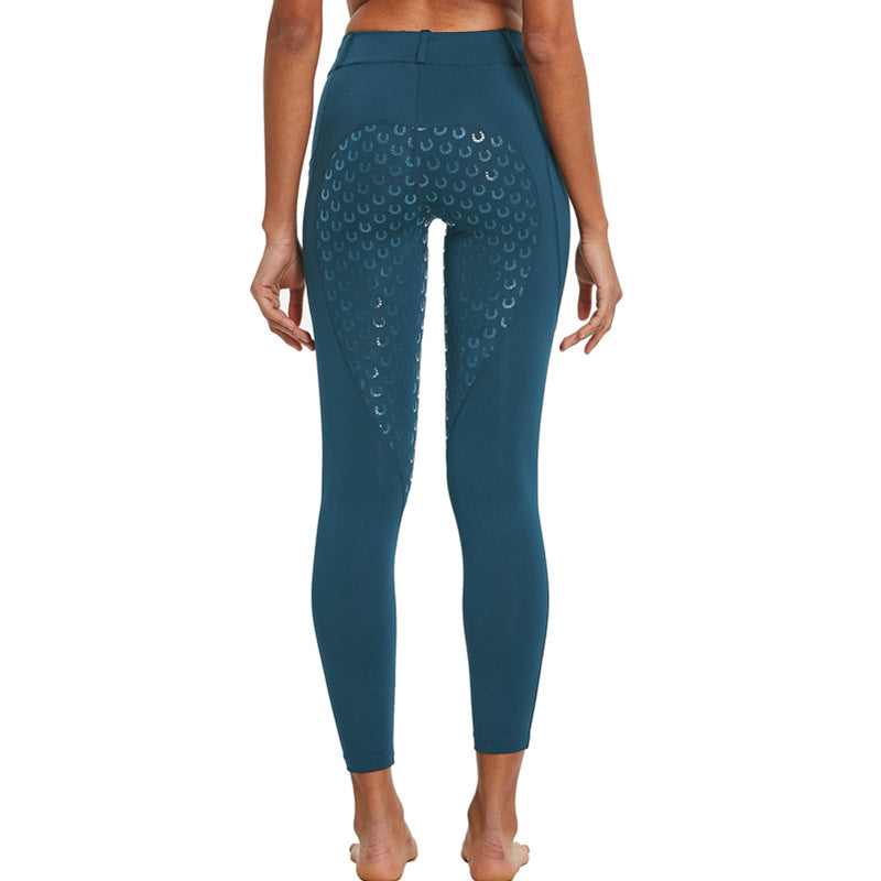 Women's Anti-Slip Elastic High-Waist Drop Glue Riding Pants