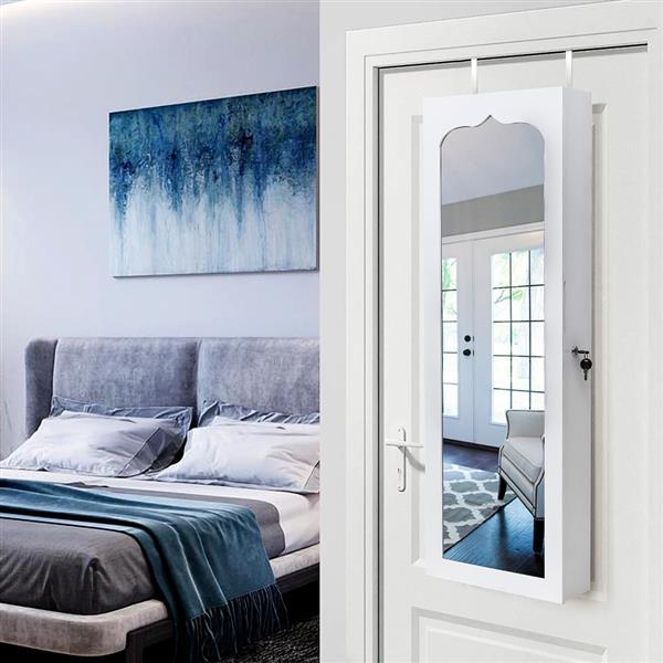 Non Full Mirror Wooden Wall Mounted Jewelry Storage Mirror Cabinet