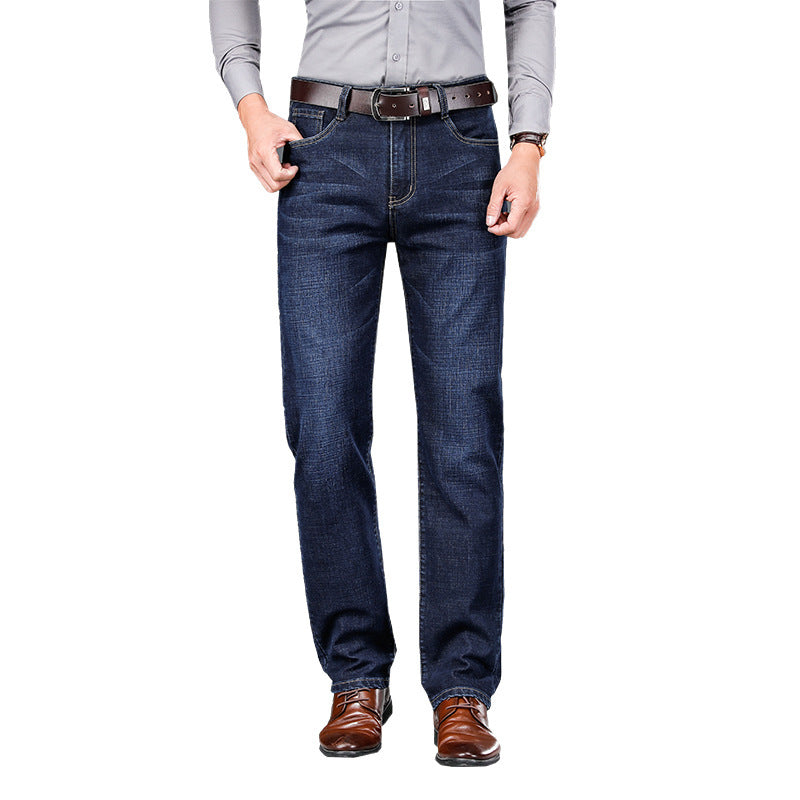 Men's Jeans Straight Loose Elastic Business Trousers