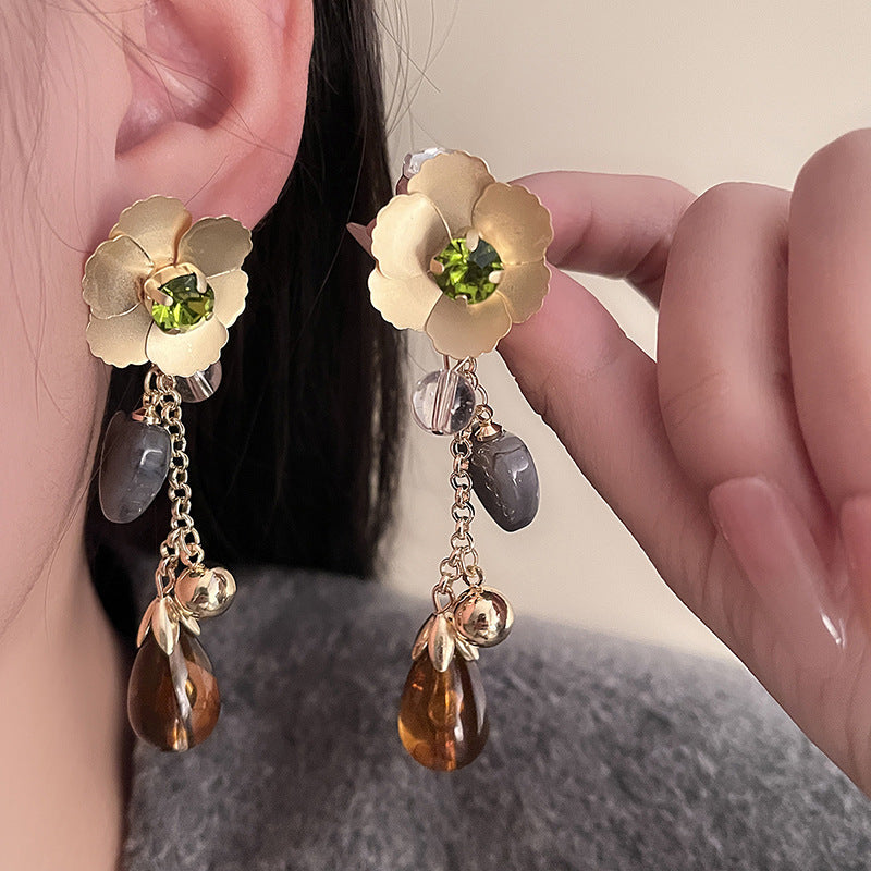 Diamond Flower Love High-grade Light Luxury Minority Earrings