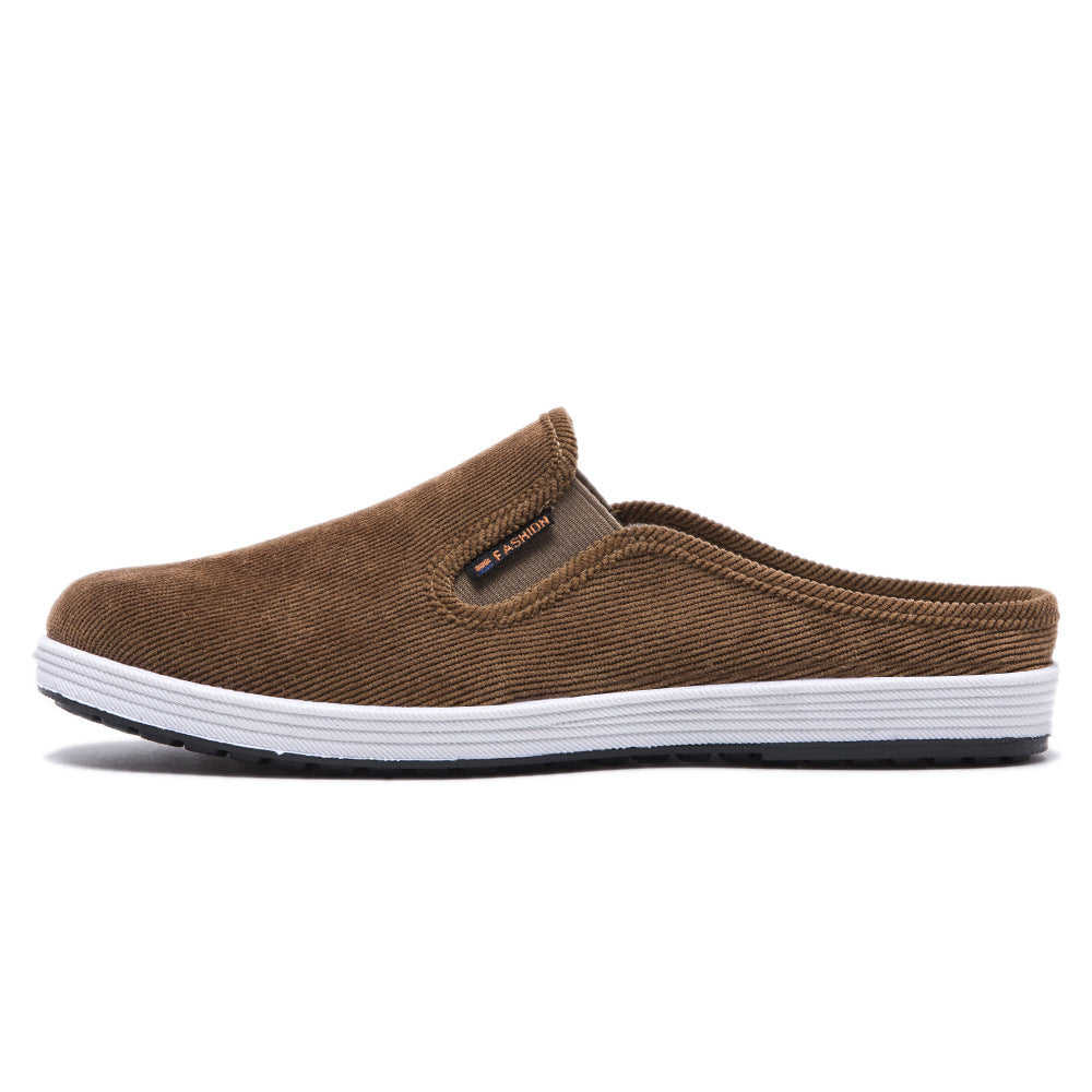 Casual Breathable All-match Sneakers Slip-on Heel-free Half Support Non-slip Men's Shoes