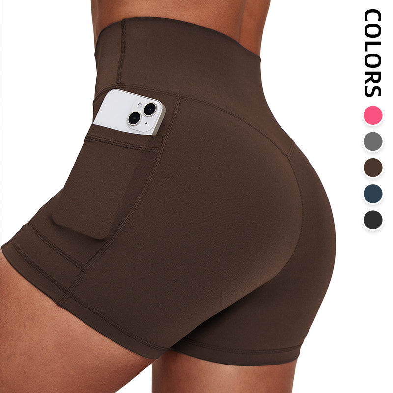High Waist Compression Shorts Are Suitable For Women, Ideal For Bicycles And Running Shorts, With Two Pockets, Comfortable To Wear And Fashionable In Design, Suitable For Exercise And Daily Wear