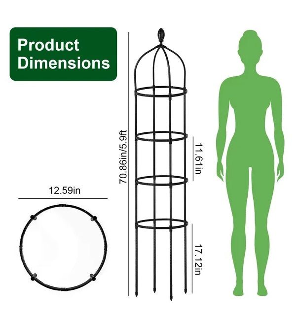 2 Packs Garden Obelisk Trellis 5.9FT Plants Tower For Climbing Plants Flower Vegetable Vine