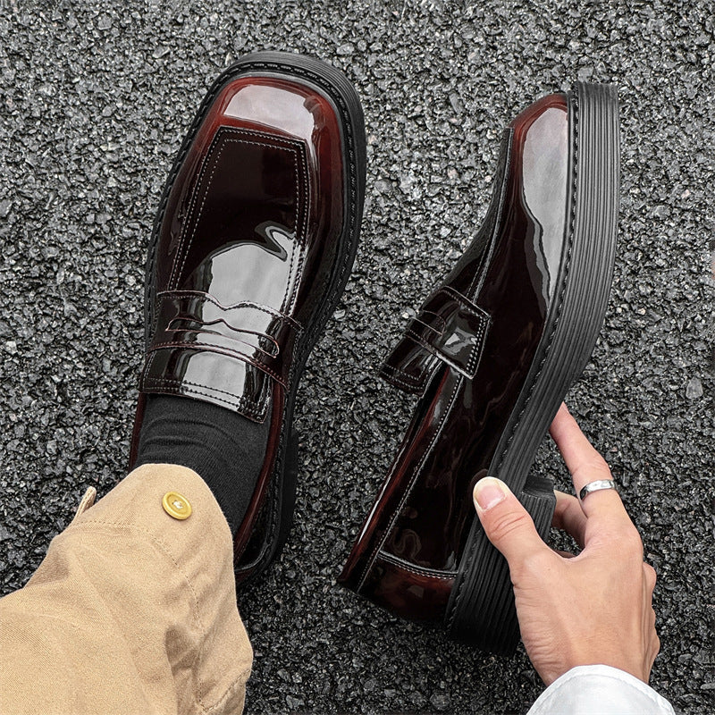 Hong Kong Style Thick-soled British Style Leather Shoes Spring And Autumn Single-layer Shoes