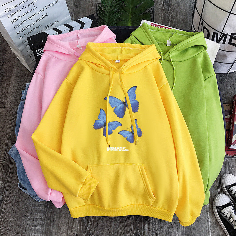 Men And Women Sweaters Plus Velvet Loose Hood