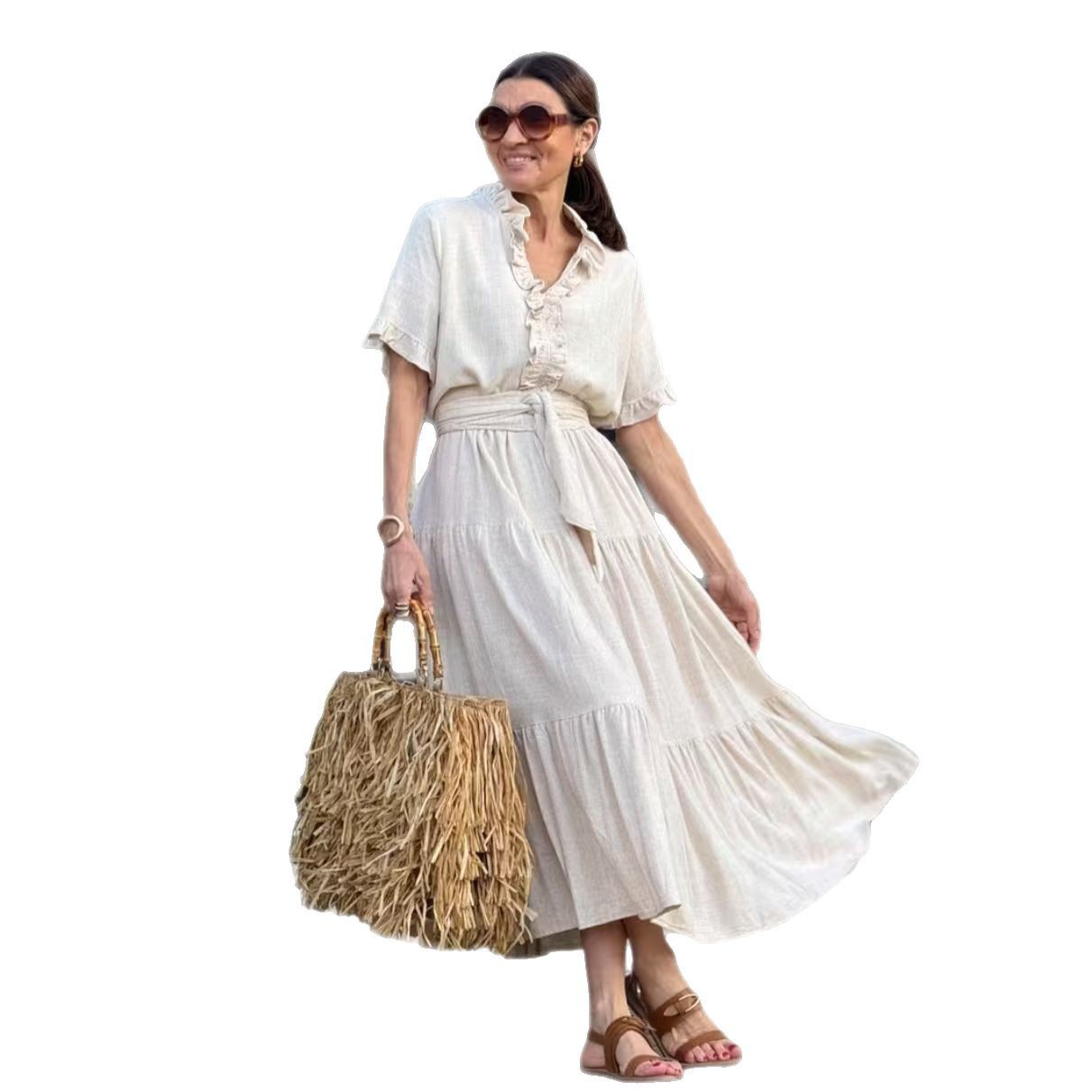 Plus Size Women's Fashion Casual Polo Collar Dress