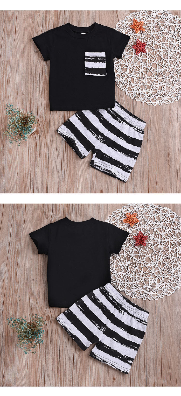 Summer Two-piece T-shirt Shorts Casual Boy Suit