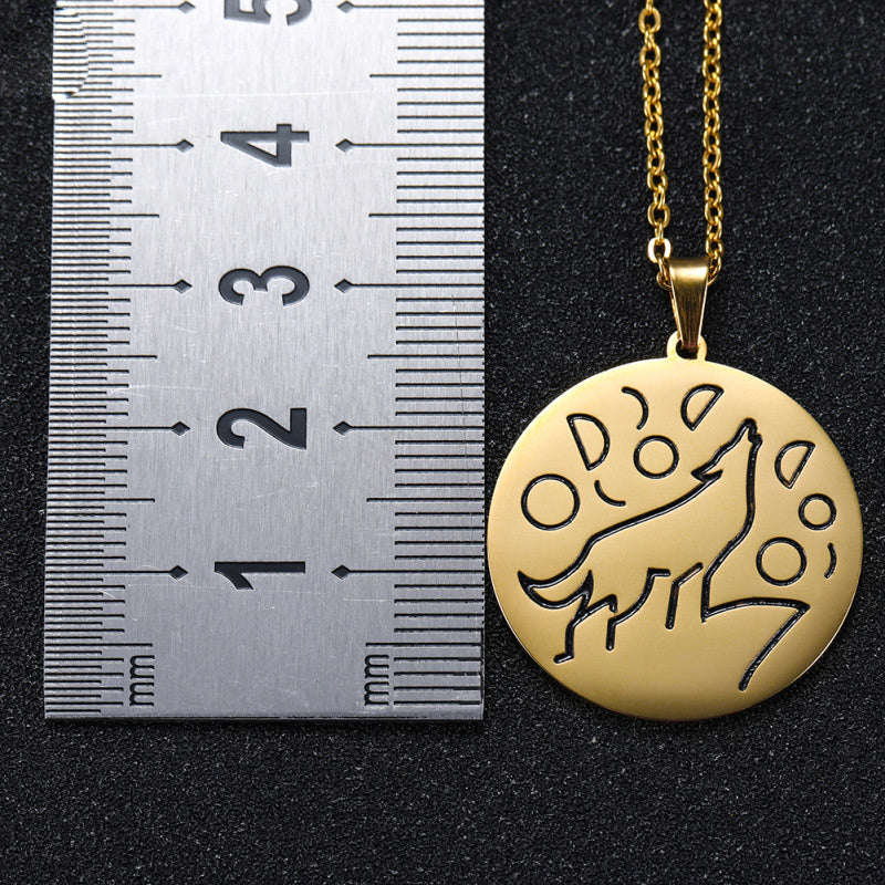 Stainless steel necklace wolf necklace