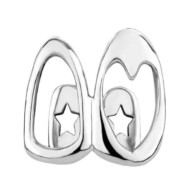 Hollow-out Love Double Fight Tooth Socket Daily Street Dazzling Accessories