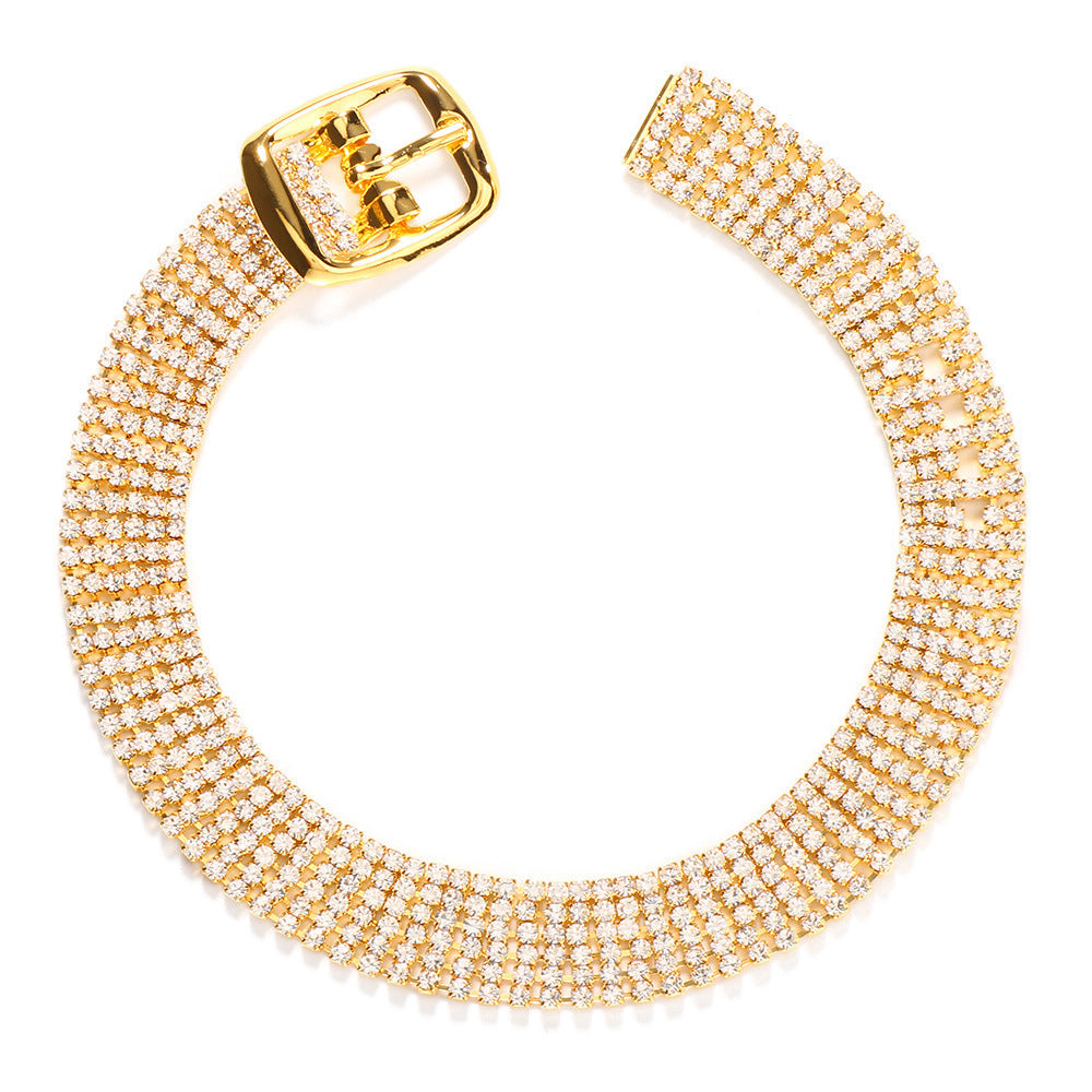 Simple Summer Beach Full Diamond Buckle Anklet