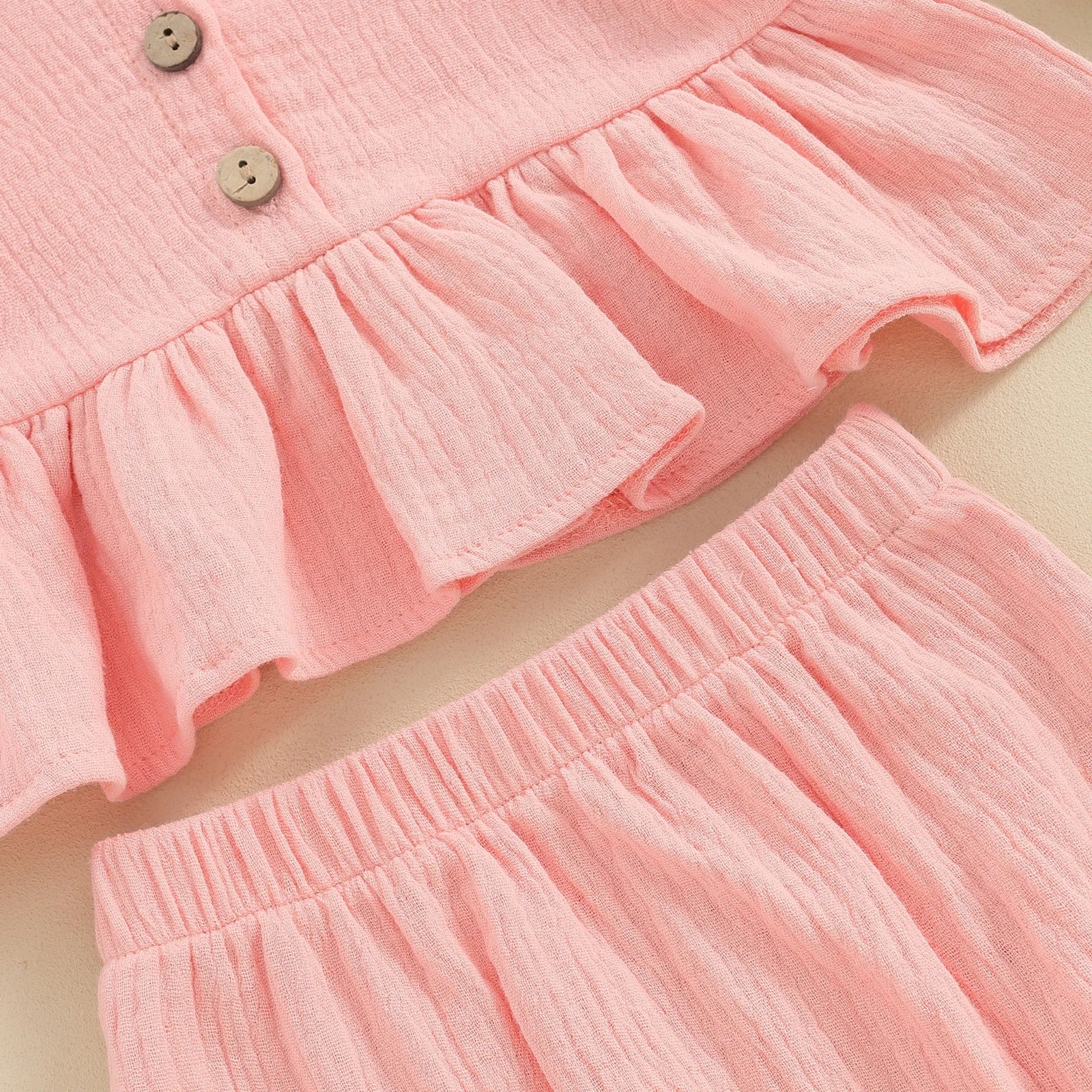 Girls Summer Suspender Shorts Suit