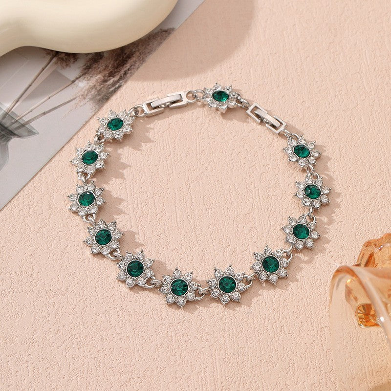 Affordable Luxury Style European And American Colored Gems Bracelet