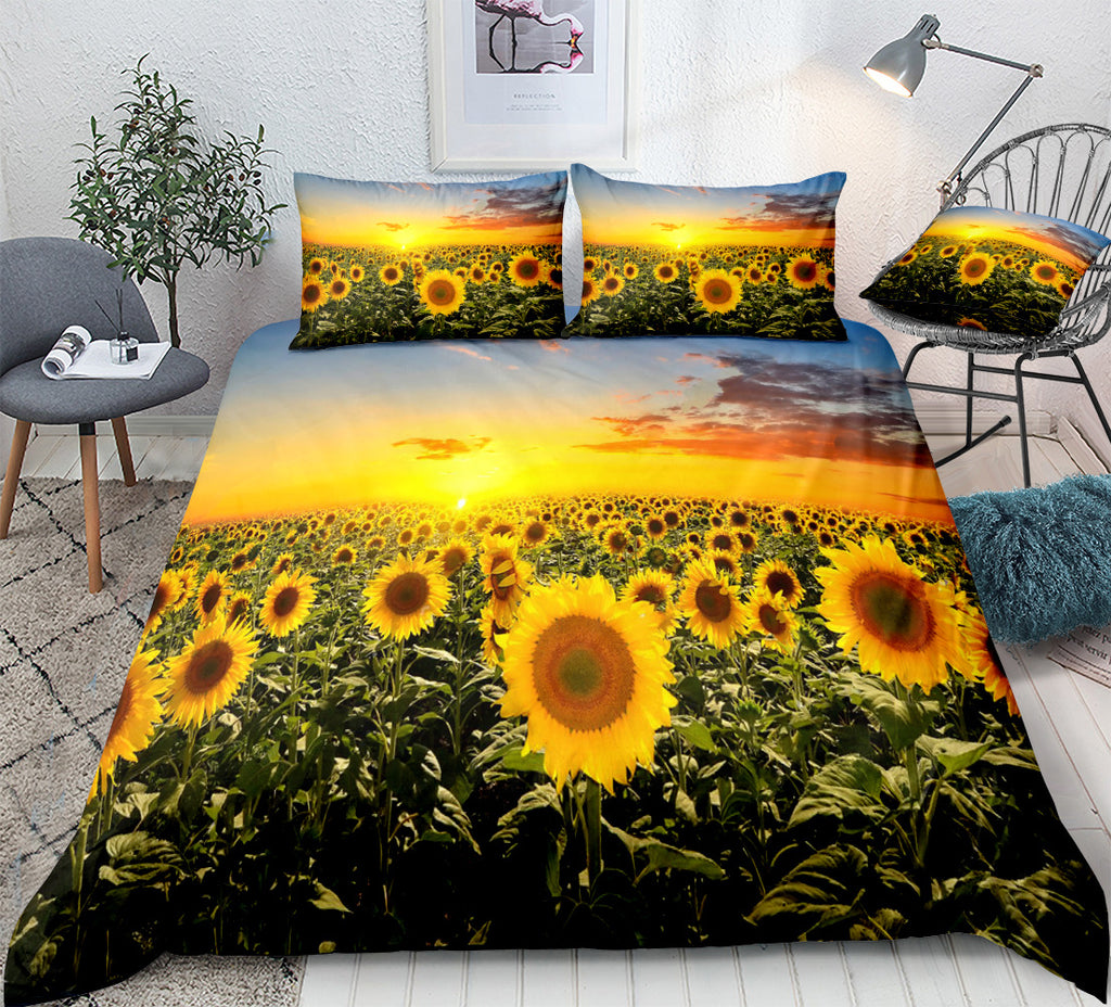 Flower home textile room bedroom bedding sunflower three or four pieces