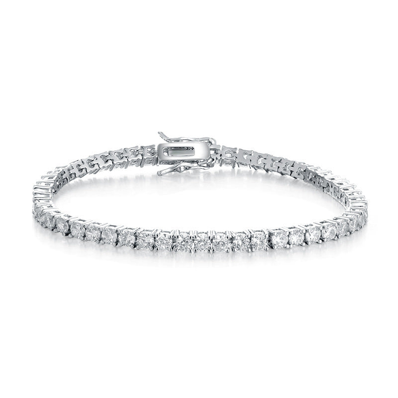 Classic 18K Gold Electroplated Zircon High-grade Tennis Full Diamond Personality Bracelet