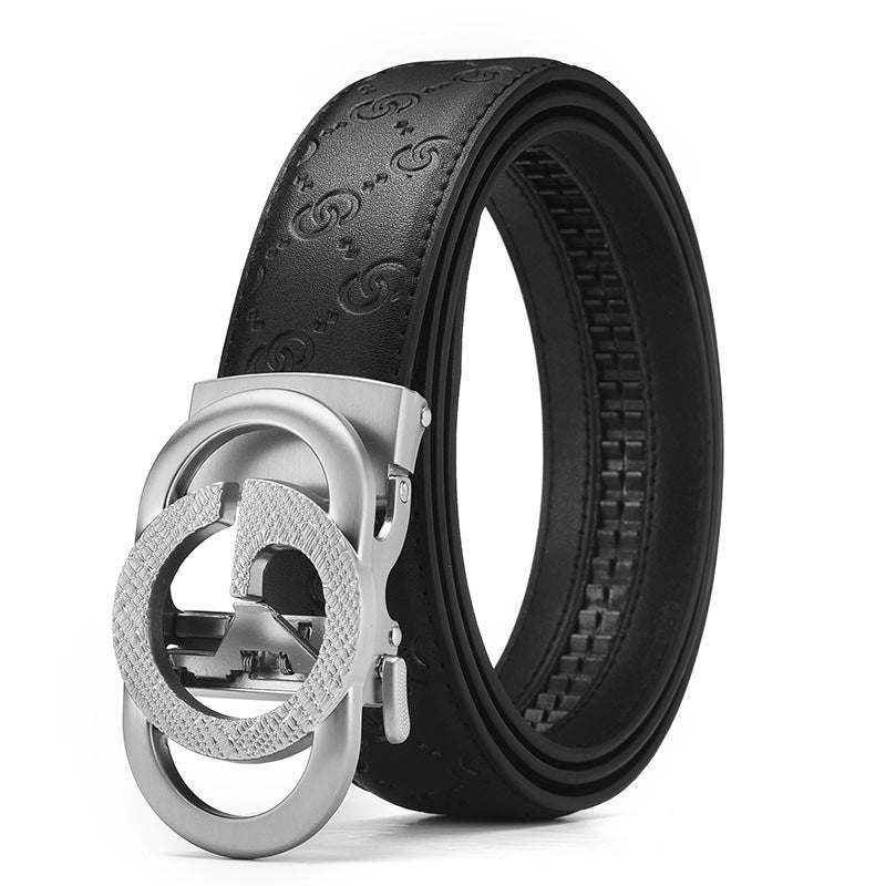 Men's Genuine Leather Alloy Automatic Buckle Versatile Korean Business Casual Fashion Belt