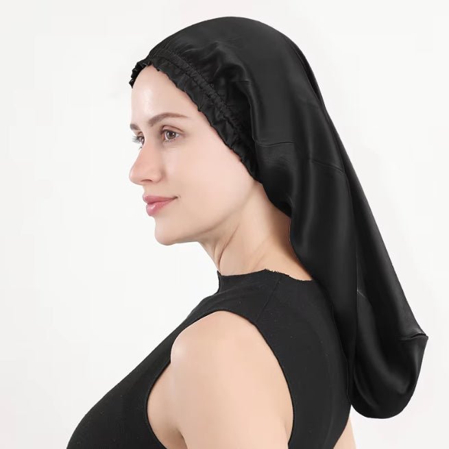 Sleeping cap mulberry silk long hair cap fungus side length cylindrical cap