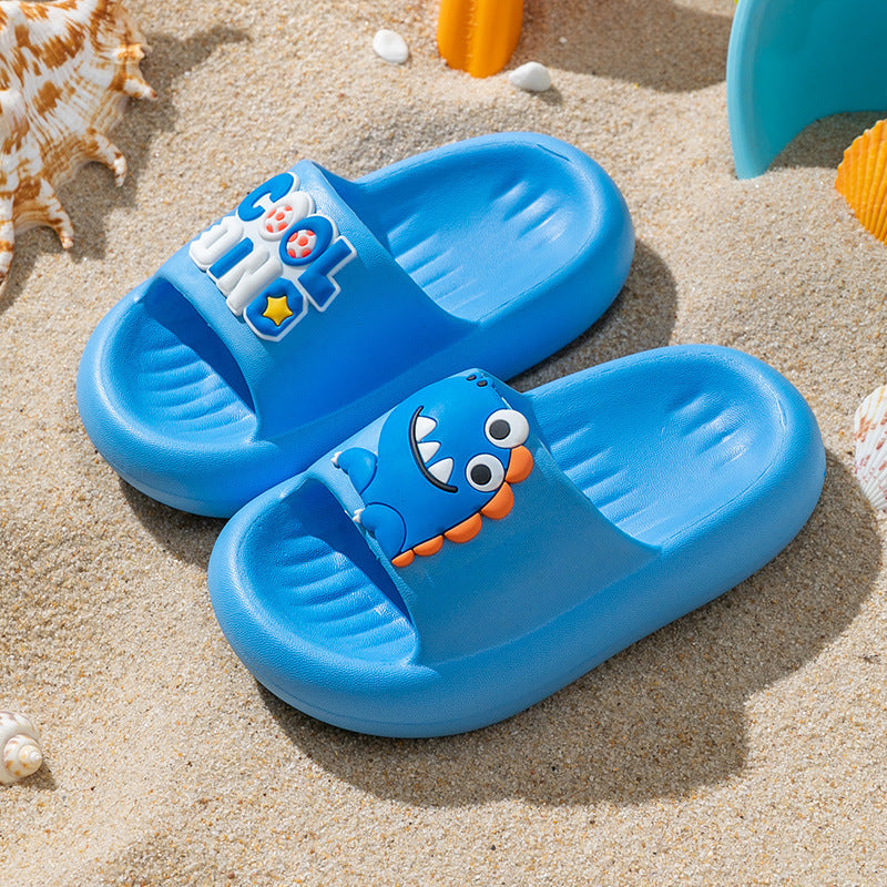 Pig Dad Children's Slippers Summer Cartoon Bear Sandals Boys Home Bathroom Non-slip Medium And Big Children's Sandals