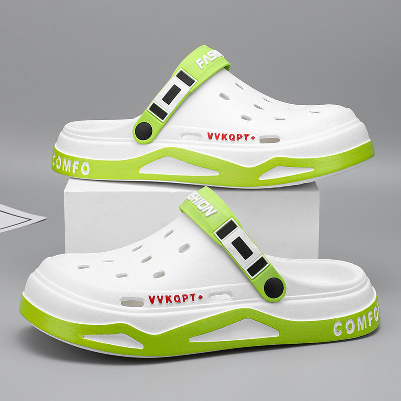 Sandals Summer Breathable Closed Toe Men's Slippers Dual-use Beach Shoes