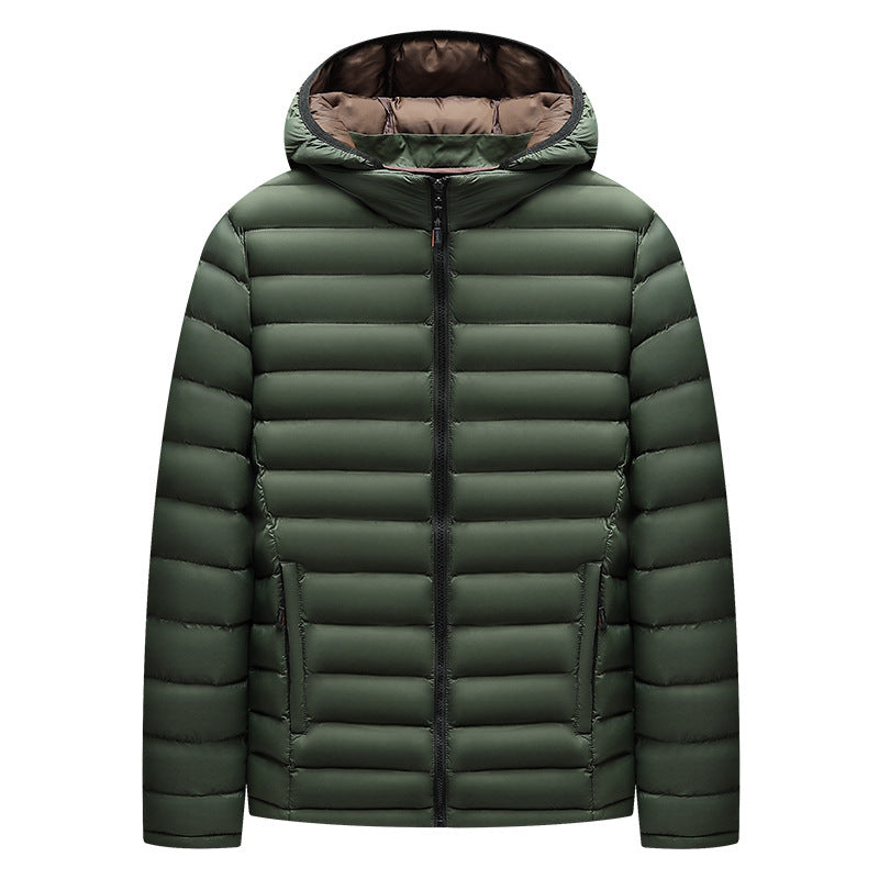 Men's Lightweight Down Cotton-padded Jacket Storage Rib Coat