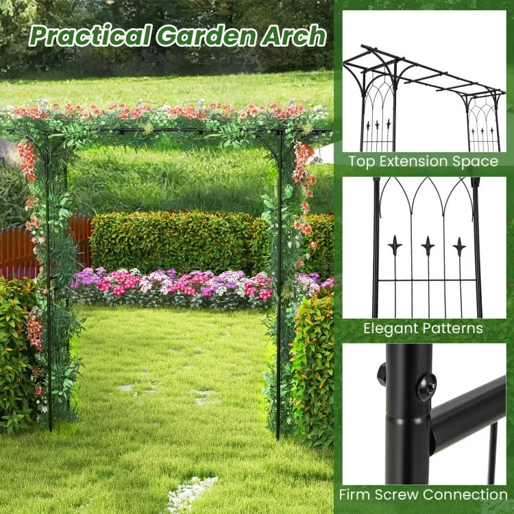 81 Inch Garden Arbor Metal Archway For Climbing Plants