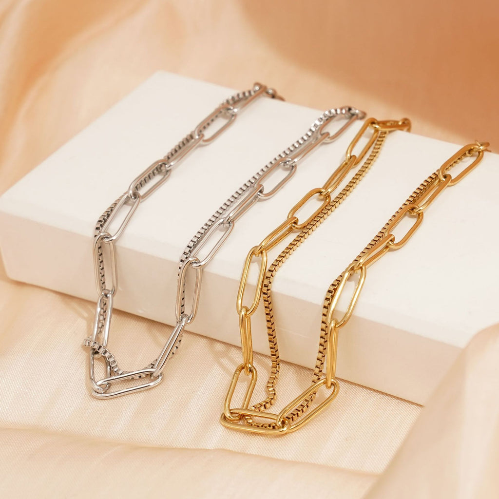 Double Layer Twin Titanium Steel Bracelet Ins Cold Style European And American Women