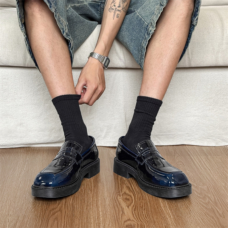 Hong Kong Style Thick-soled British Style Leather Shoes Spring And Autumn Single-layer Shoes